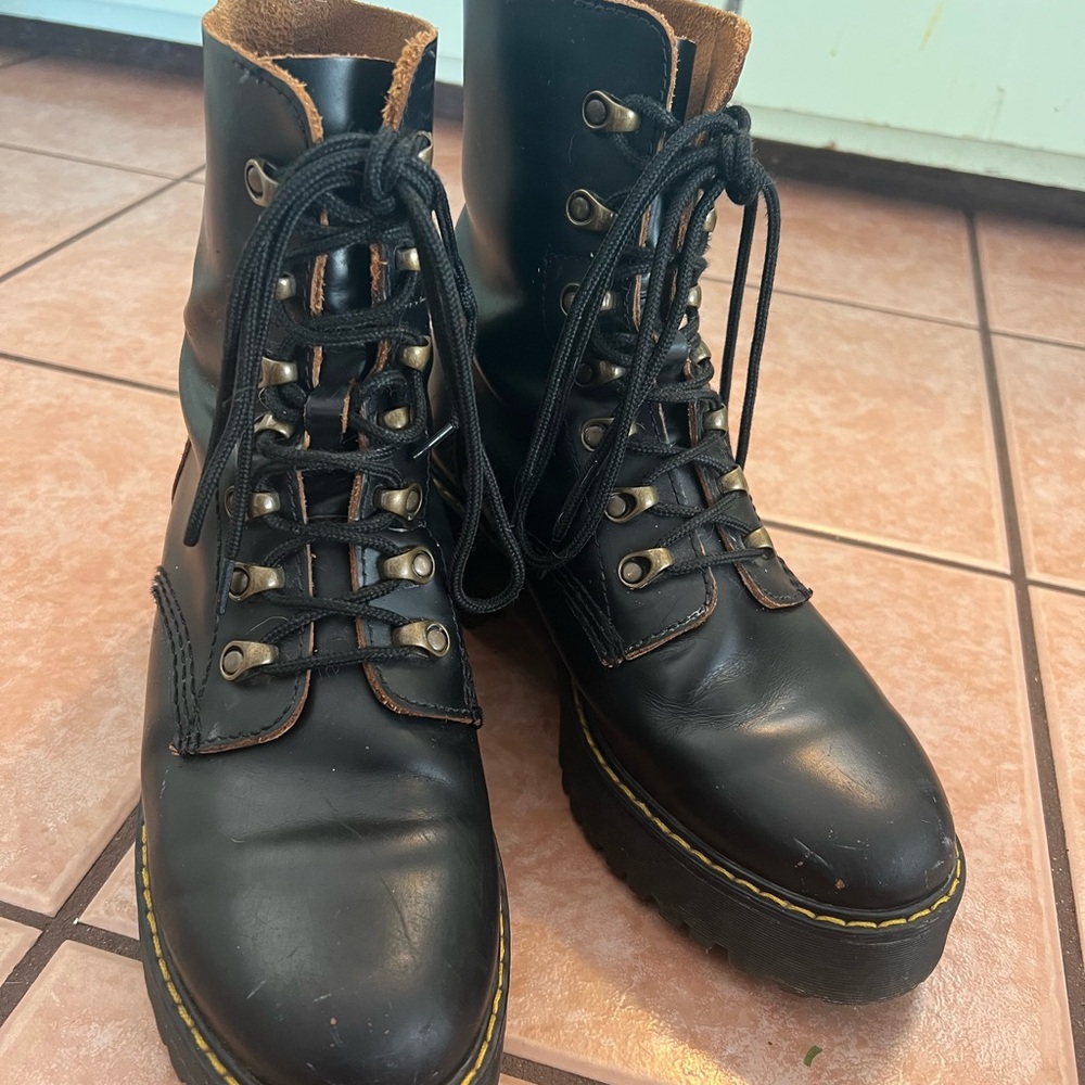 Black Lace-Up Combat Boots